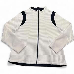 Under Armour Coldgear Athletic Jacket Womens Size XL Ivory White Full Zip Storm